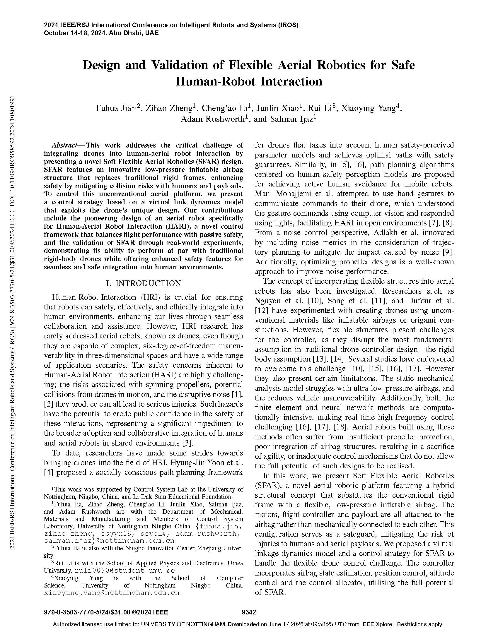 Design and Validation of Flexible Aerial Robotics for Safe Human-Robot Interaction